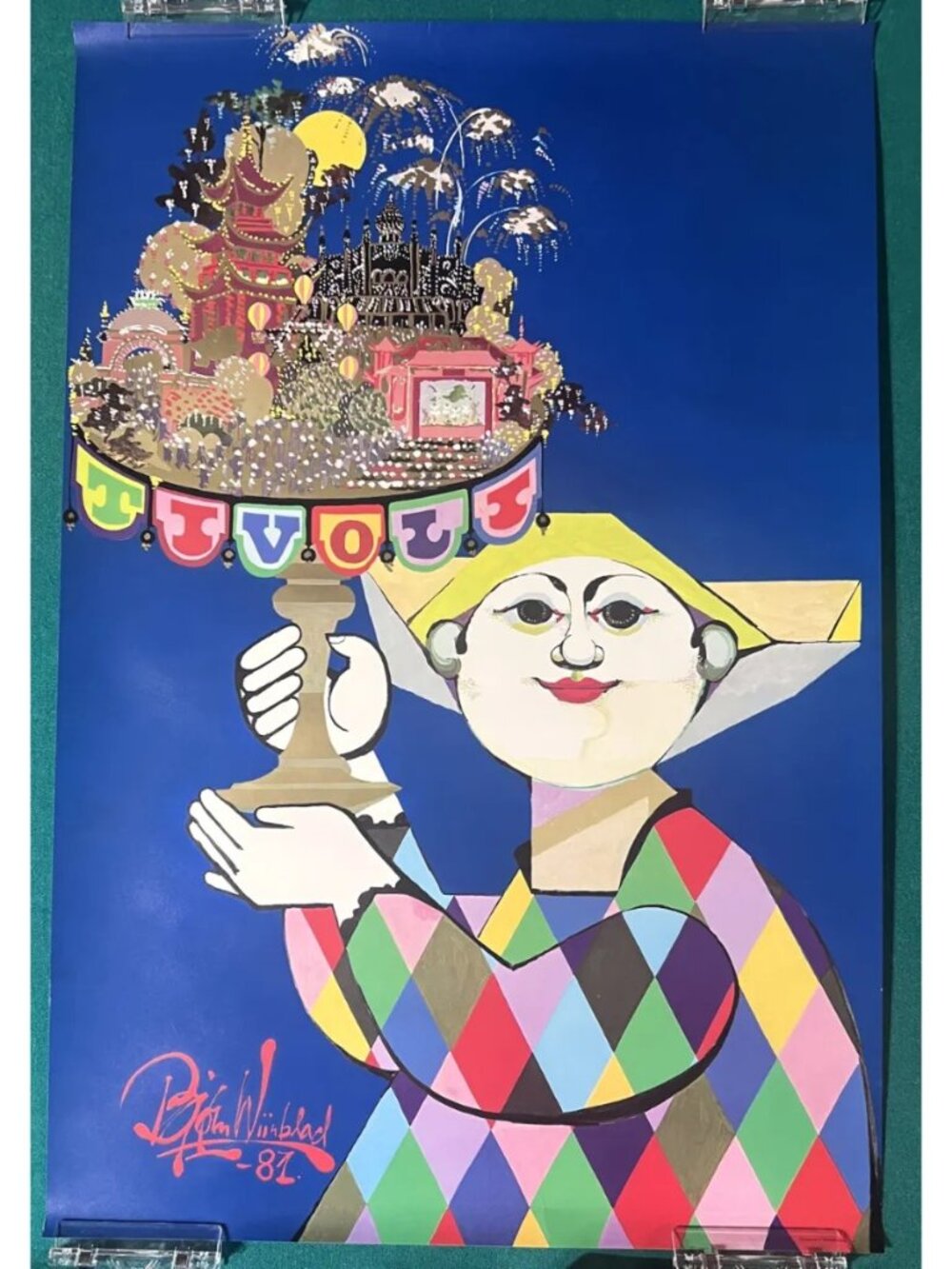 Bjørn Wiinblad Tivoli Gardens Poster 16 x 24 Vintage 1981 w/ Original Tube Rare